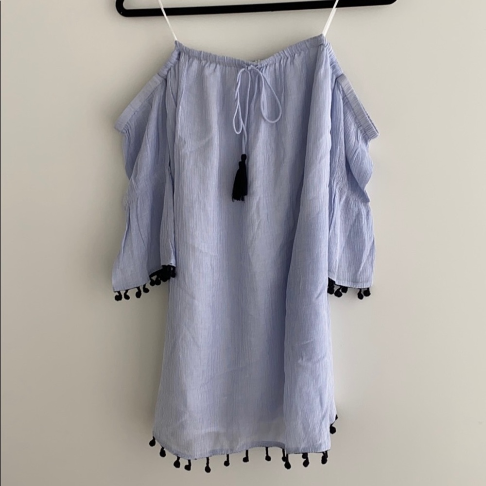 NEW Off The Shoulder Tassel Dress, Sz S